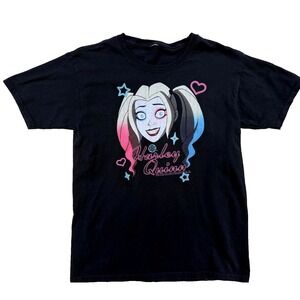 Harley Quinn TShirt Youth LG Black‎ DC Comics Anime Cartoon Superhero Neon